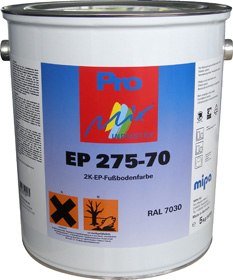 MIPA 2K-Epoxidharz-Fußbodenfarbe - Fußbodenbeschichtung EP 275-70 Bodenbeschichtung  glänzend, Farbton nach Wunsch  ... Preis ab